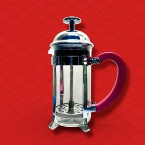 💕Starbucks Barista French Press Glass Stainless Steel Coffee Tea Pot Red Handle